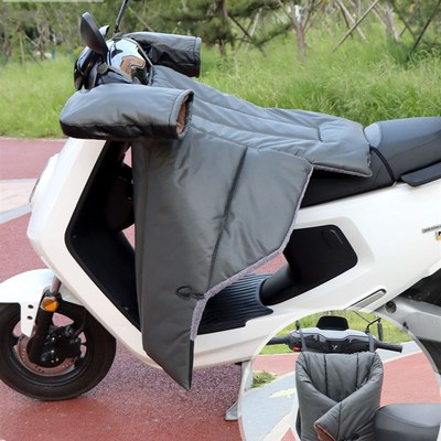 电动踏板摩托车挡风被可折叠冬季加绒加厚双面防水分体pu皮革保暖