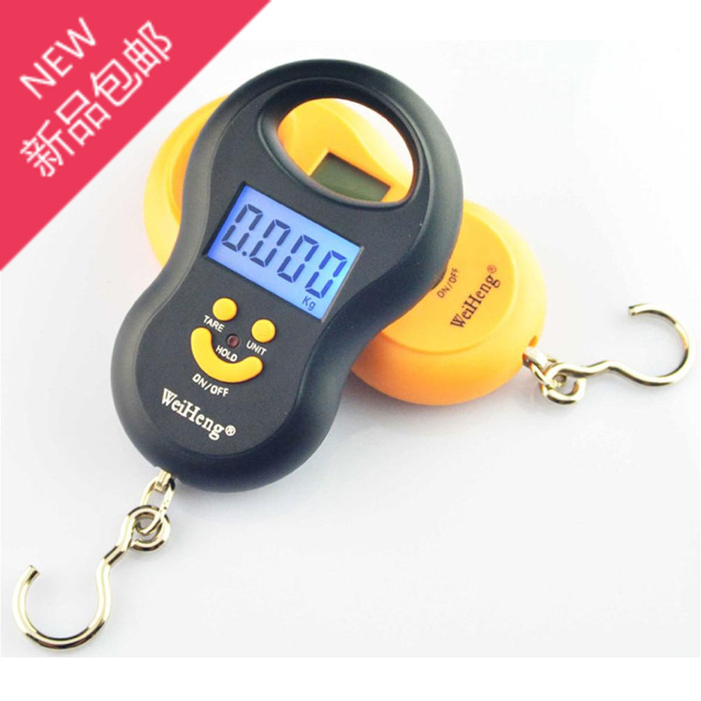 威衡手提电子秤弹簧家用小秤50kg高精度便携式快递称挂钩拉力挂称