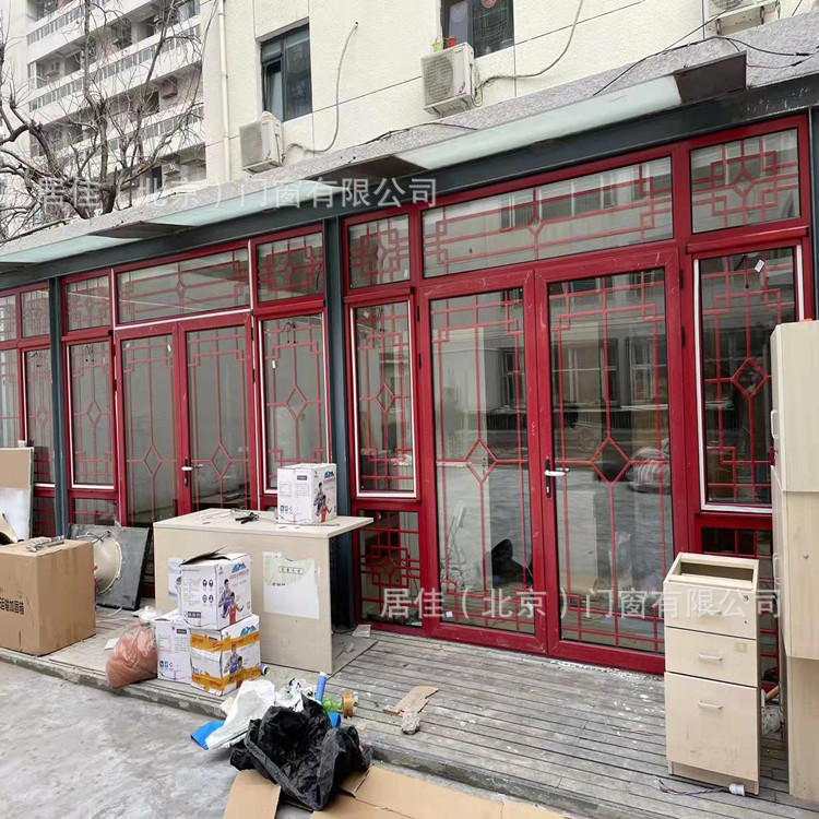 中式仿古门窗平开上门测量安装