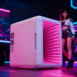 4L千层镜美妆冰箱彩电竞冰箱迷车载冰箱冰车家两GUR用欧炫美爆你