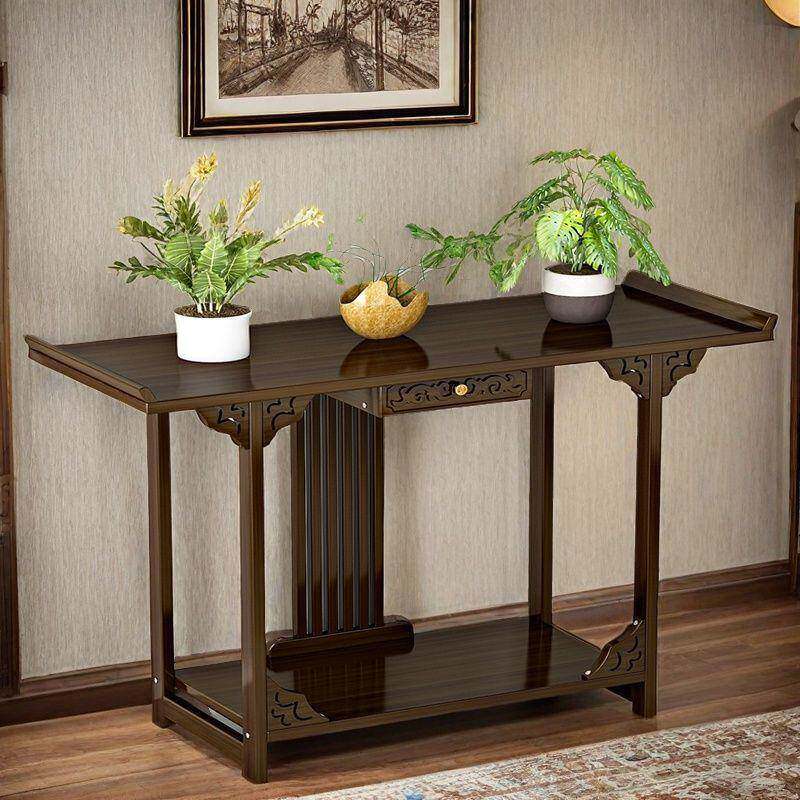 新中式桌现代约玄关桌条案桌条长香案简家QZK用财神中供堂台香火