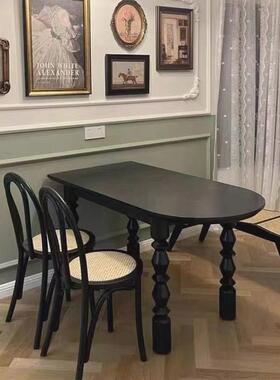 美工作台式椭圆餐桌客厅实设木创意餐桌实木餐家庭桌家用kD64aRBt