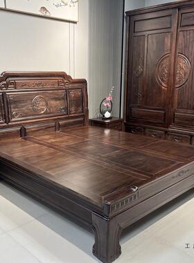 南美MDCC紫檀木实木1床1.8米主卧大双人床明清仿古典.5单人家用中