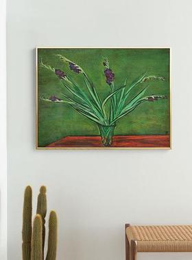 常玉艺术油画法式小画众挂画中古风关餐厅软玄边柜装饰复古202210