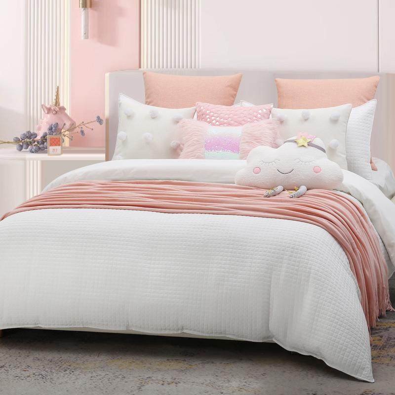 粉色女孩童房样板间床儿品十二件套床AZT工单式粉色手枕家抱居展,床上用品,床品套件/四件套/多件套,淘宝优惠券,粉丝福利购,淘宝优惠卷