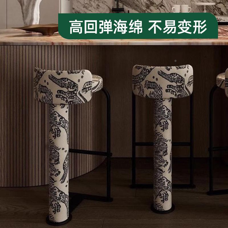 吧台椅意式见描述样板间设计师简约个性样高板法创意虎抓间纹复古