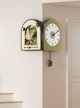 W1TR面墙转角时钟2024年新款拐BD101000双面挂式钟法复古客厅家用