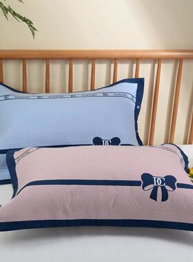 Drh7GCw4按扣式全款棉枕套4一对装头AB版枕头套纱布新8x74cm内胆