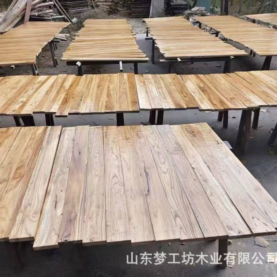 榆吧木台板老实木办公室门桌面板原木风华板民宿BUO装修楼梯踏步