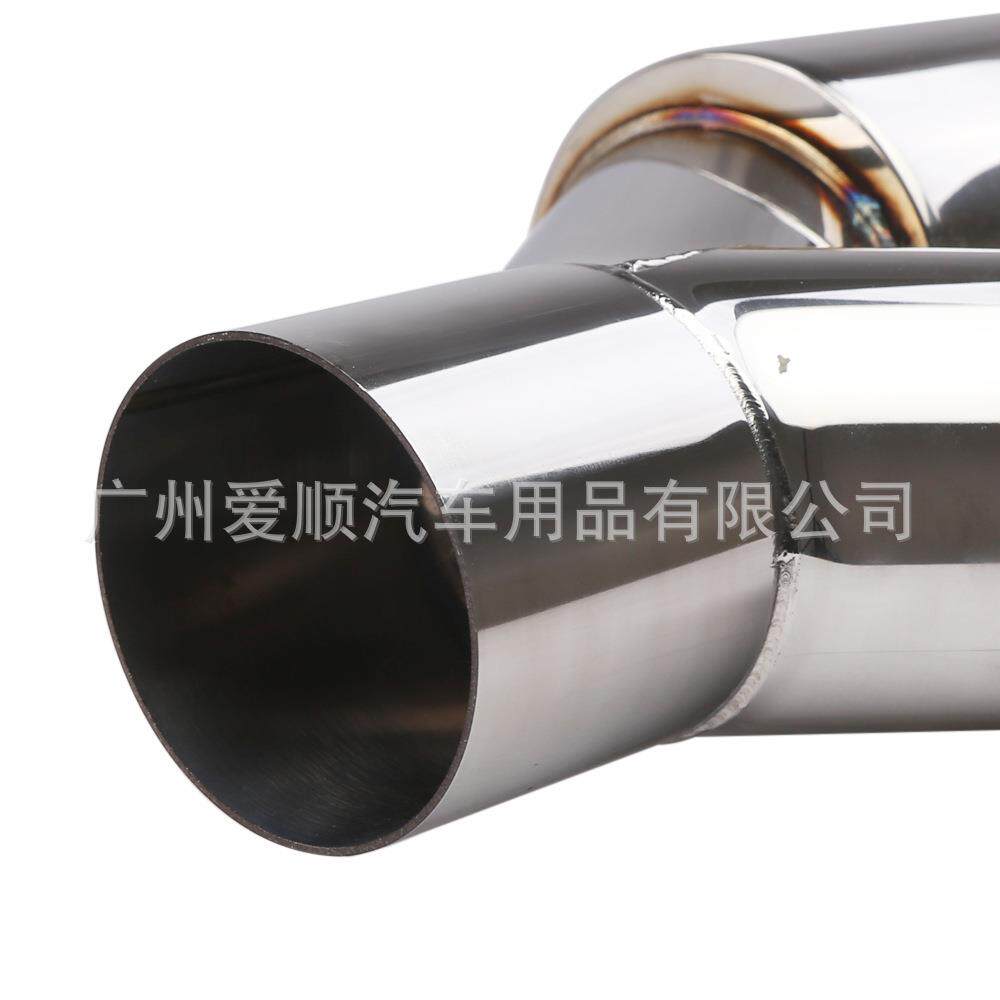 3-89C026#mm双出口不锈钢尾2.5层寸Y型一出二尾喉双焊边排气喉管