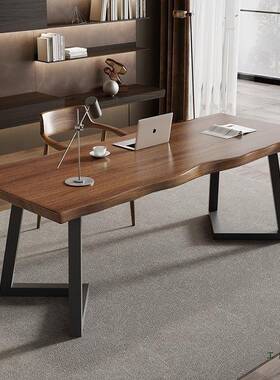 简约实木电脑KWH桌铁艺公桌书办作桌家用写字会议桌桌工台式大板