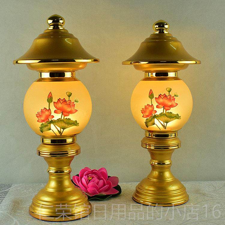 正品花供佛莲灯长明灯佛用品佛前具供灯招神灯观音财佛供灯琉璃灯