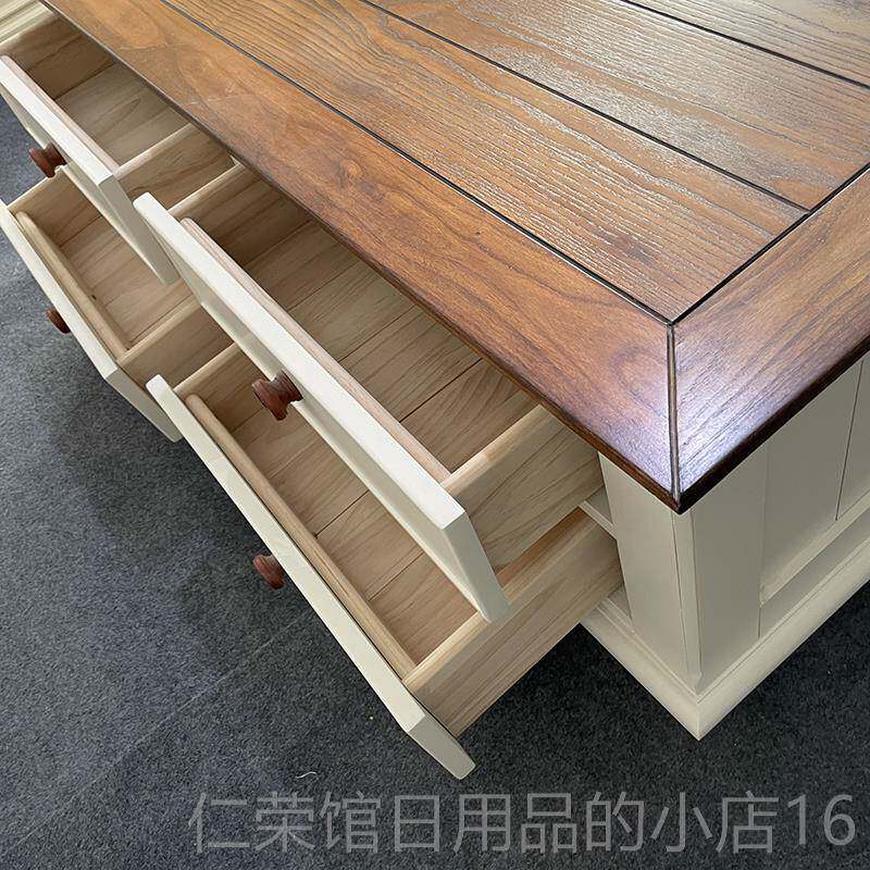 正品秋林木语004款美用式地中海视风格复古全实木客厅家家具茶几