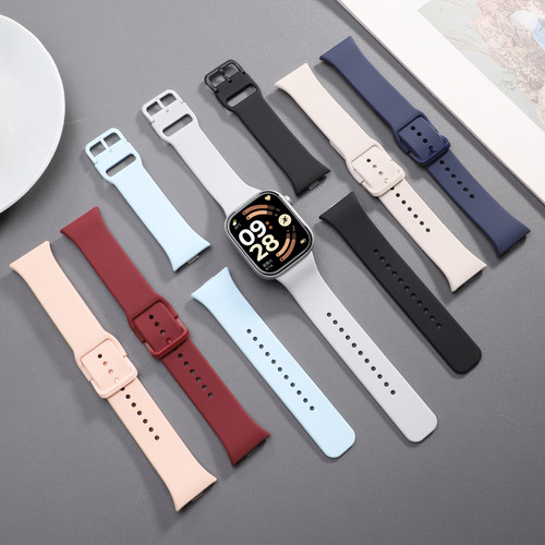 适用Redmi红米watch6手表带新款硅胶通用小米手环8Pro/9Pro红米手表5官方同款4亲肤防水腕带弹性高级感耐用