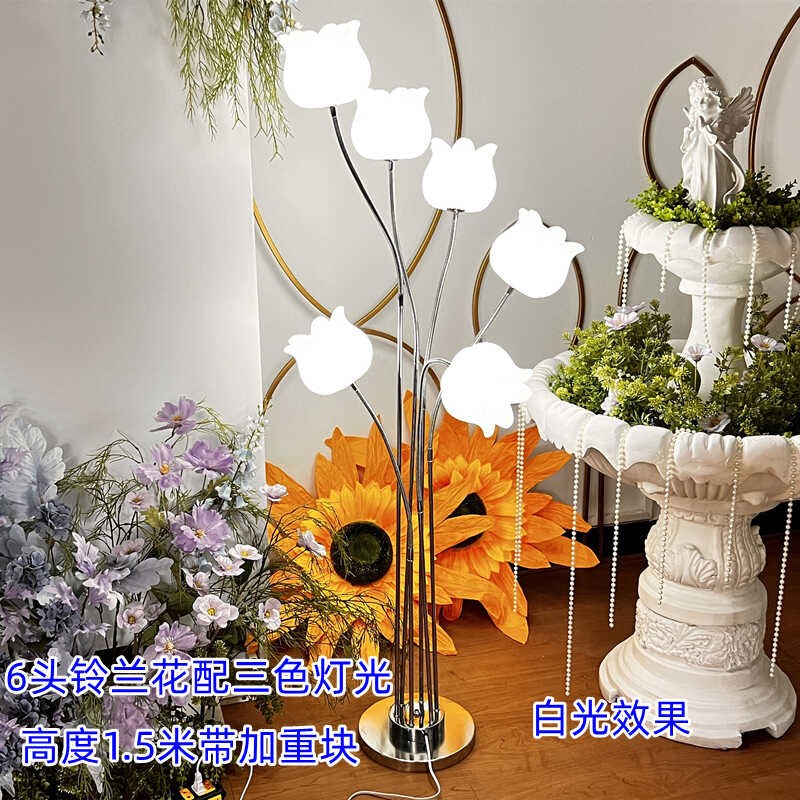 新款婚礼铁艺铃兰玉兰花路引灯婚庆道具玫瑰花舞台装饰布置花瓣灯