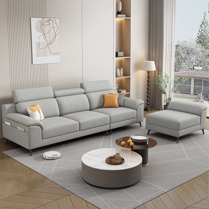 意式极简布艺沙发客厅2024新款现代简约直排沙发小户型猫抓皮沙发