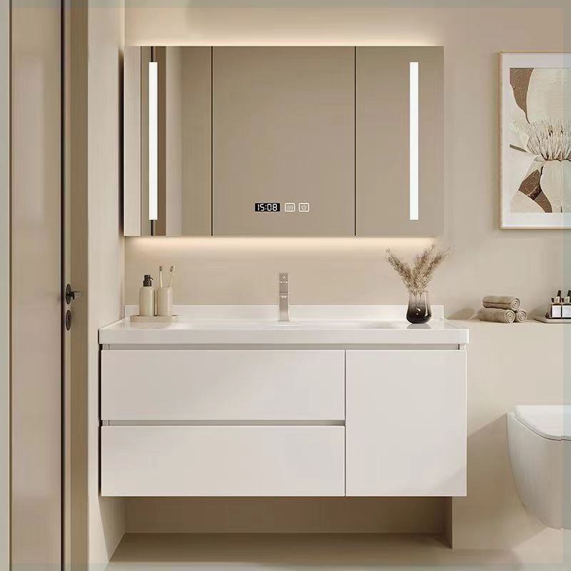定制浴室柜组合78/88/98cm陶瓷一体盆洗手盆卫生间洗脸台盆柜组合