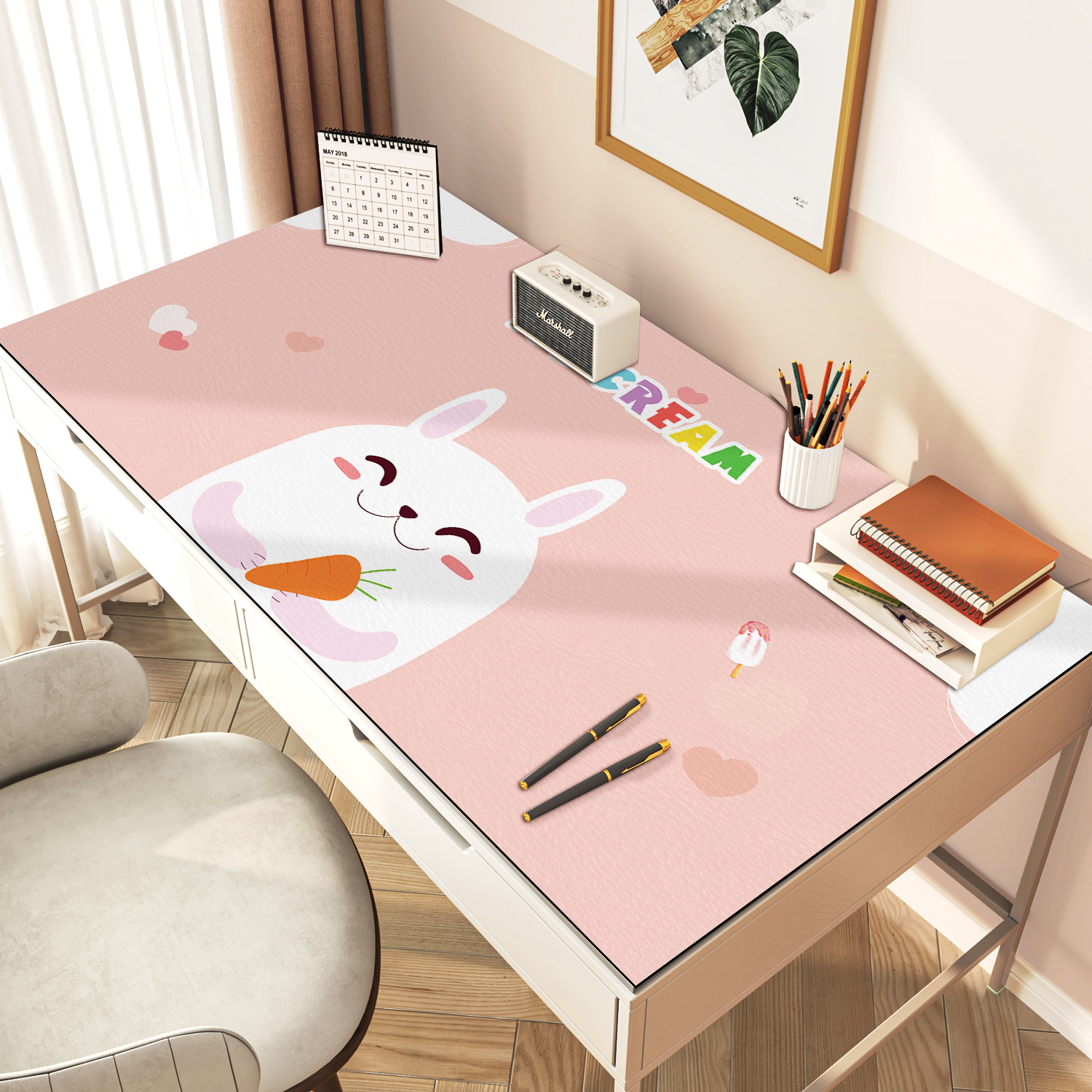 少女心儿童学习书桌垫女生书桌学生女孩矽胶防水课桌桌面保护垫