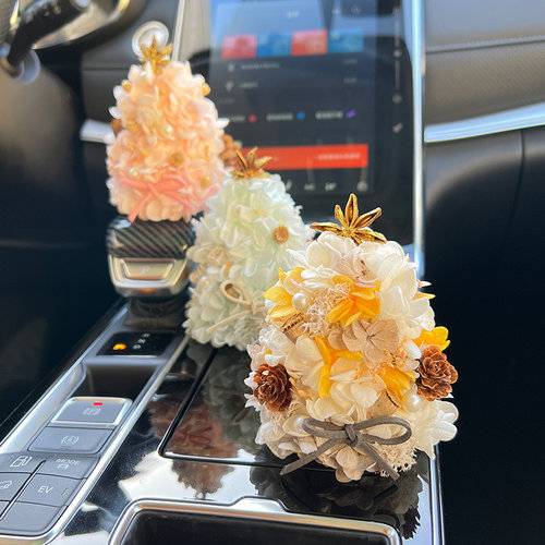 耶诞装饰diy车载耶诞小树扩香石出风口装饰车内饰品摆件汽车内饰