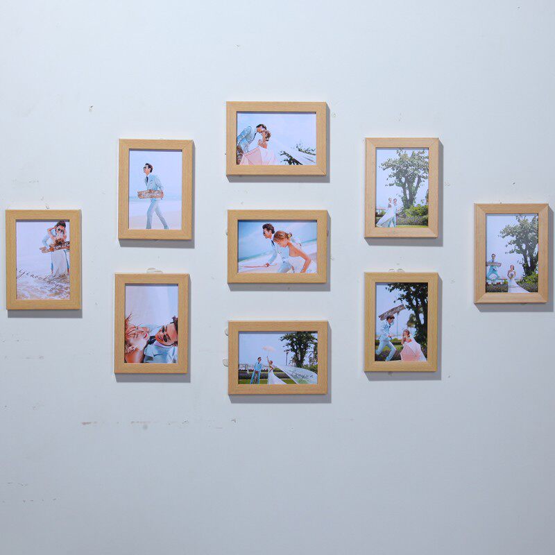 全5寸相框挂墙客厅创意组合 卧室画框相片墙 九宫格照片墙装饰