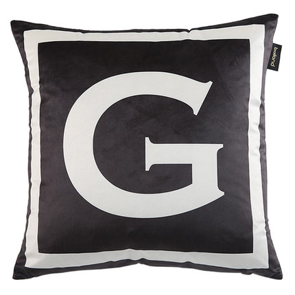 0377字母印花抱枕大靠垫沙发办公室床头靠枕腰枕汽车靠背含芯定制