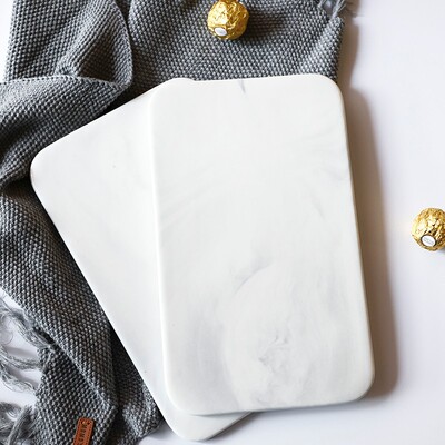 石径居大理石纹餐盘欧式盘子陶瓷托盘糕点盘西餐盘长方形托盘