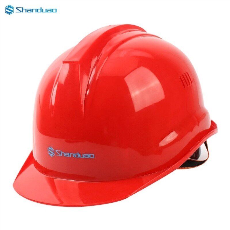 山都澳安全帽工地建筑防砸抗冲击有透气孔D999红色均码1
