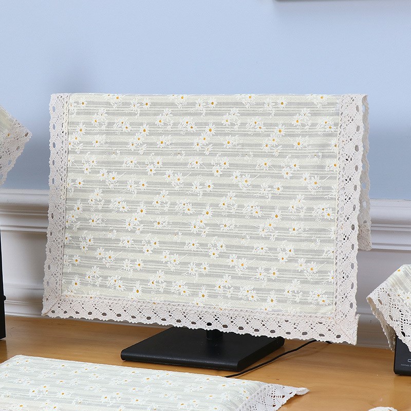 电脑显示器防尘罩盖布键盘布艺台式遮尘盖布32寸24寸27寸电脑盖巾