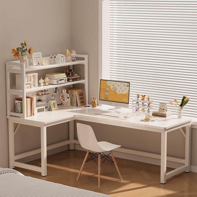 洞转角电脑桌家用卧室学习桌奶子l型油风洞板770拐角一书桌书架体