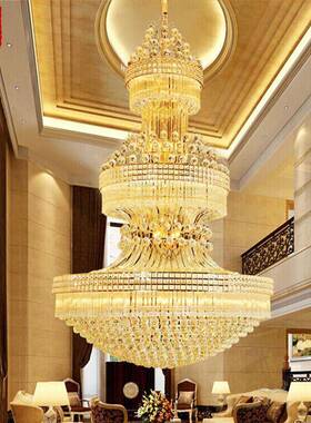 新款圆形水晶店吊灯别750墅复式楼大楼梯厅LED大吊灯酒工程灯具