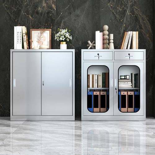 04不3锈钢柜文件柜带抽GME屉工具柜办公室资料矮小柜子桌锁下储物