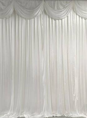 婚庆布幔冰丝冰绸料珠礼光布绸布婚背纱幔景窗帘舞台幕布装饰X704