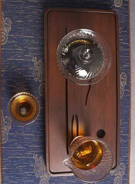 竹茶盘型家用竹制茶具托盘简家KML用约小重蓄水排水式干泡盘茶台