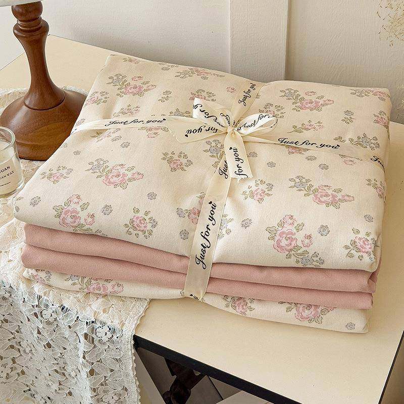 a针织套双层类纱0四件套22JML-A类5春季小清新床单被南通家纺床上