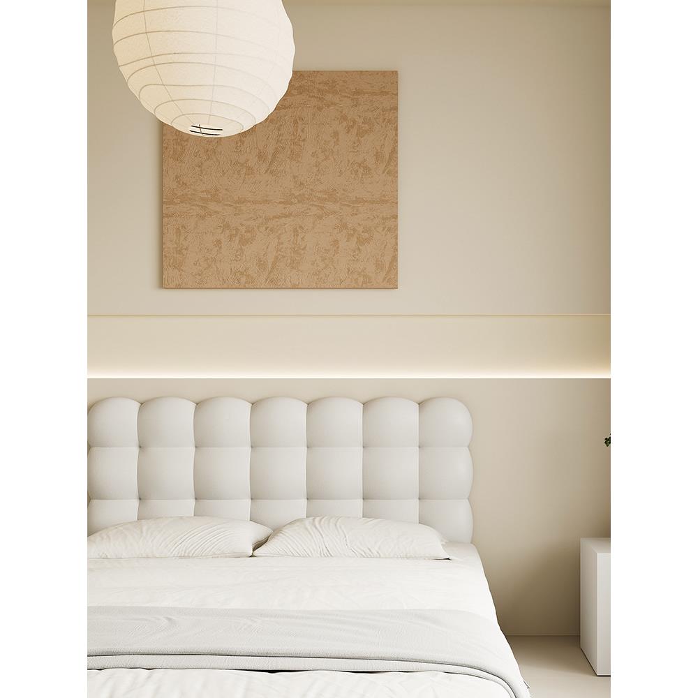 皮革小泡床软F97HHT57包榻奶榻米床头靠垫可头悬浮订床靠新品