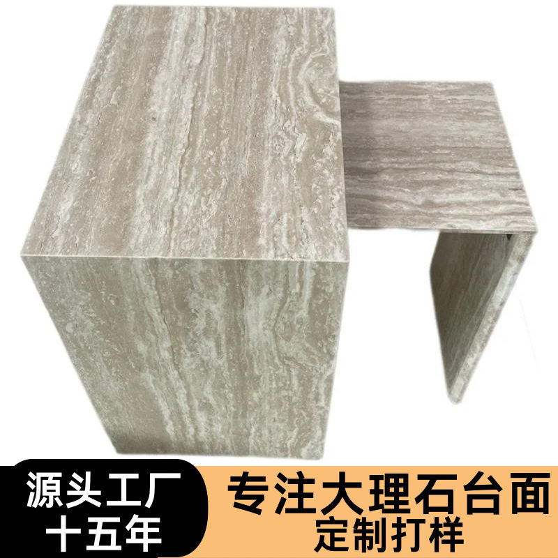 天然大理石花架 几何拱形摆件客厅茶几面摆件桌面装饰