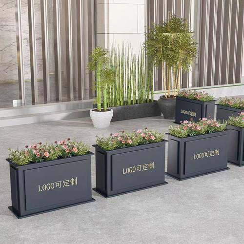 室外种植镀箱锌板不钢金属艺花盆可FT8989移动花池开业花架铁锈户