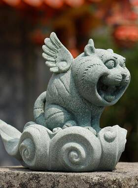 砂石茶宠摆件创意桌家WIQ面鱼精缸造景瑞兽品可养茶玩中青式居手