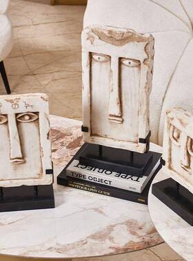 梵茜饰创艺FYH0165L意艺术软仿石像摆件装桌面卧室客厅样板间售楼