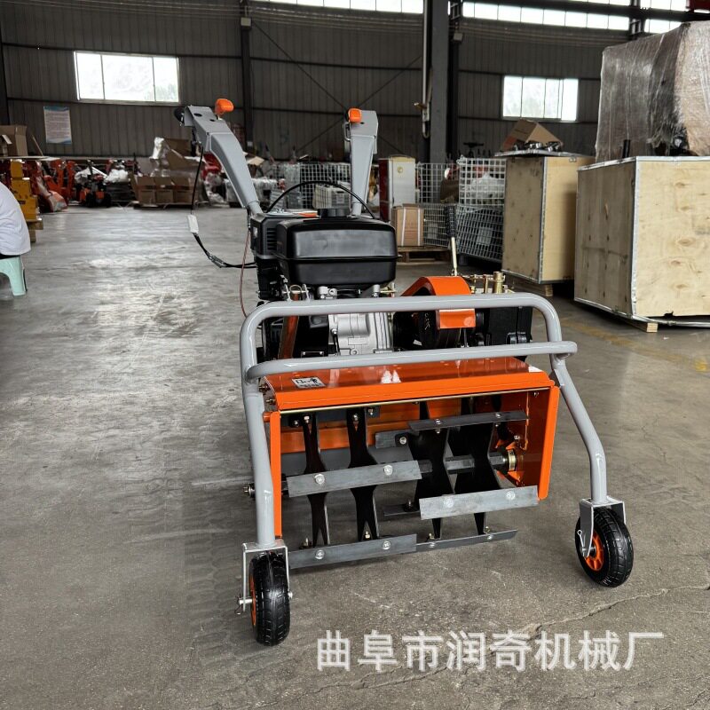 柴油电启动四驱前旋耕碎草耕地机 小型家用菜园地松土除草机