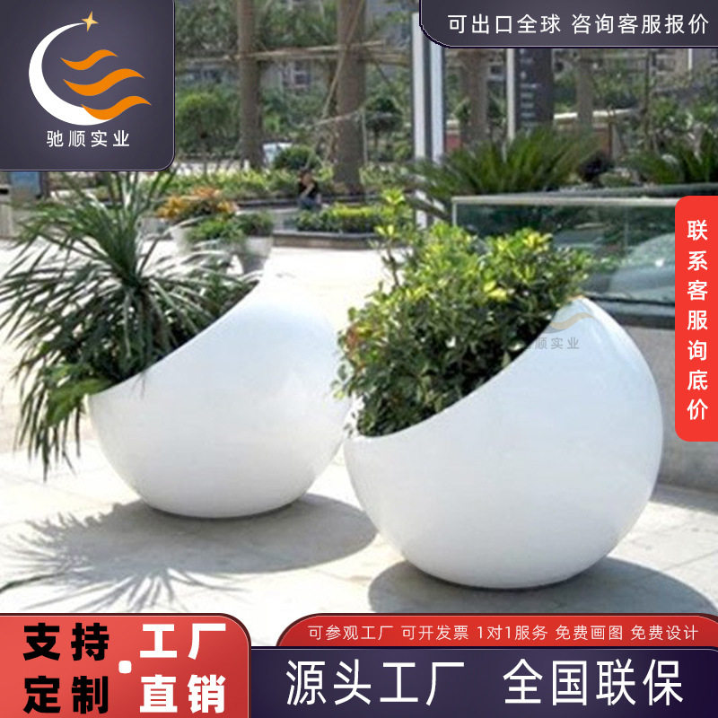 玻璃钢欧式圆形户外美陈花箱