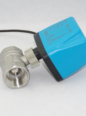 勒隆白锈钢电动二652球阀二两线常开常闭V1通224V220V电磁球阀DN2