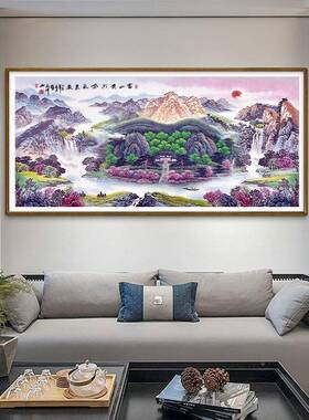 石画满钻新钻款紫气东客M0002厅山水贴画钻十字绣砖石贴画来秀