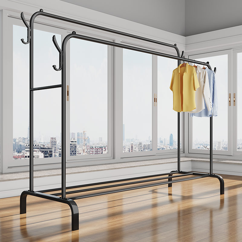 晾衣架落地挂衣架家用晒衣架阳台卧室挂衣架室内简易单杆式衣帽架