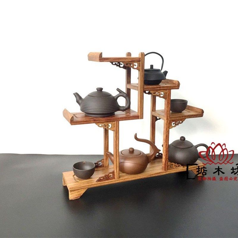 红木工艺品花梨木小博古架实木多宝阁紫砂茶壶茶具架仿古董架摆件