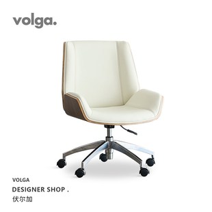 伏尔加丨意式极简电脑椅真皮办公椅子舒适久坐可升降女生卧室椅子