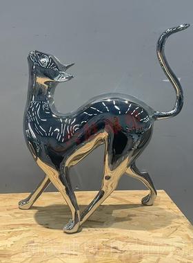 正品户外不钢抽象猫别咪雕塑现家居办公室锈墅小区创意摆件代软装
