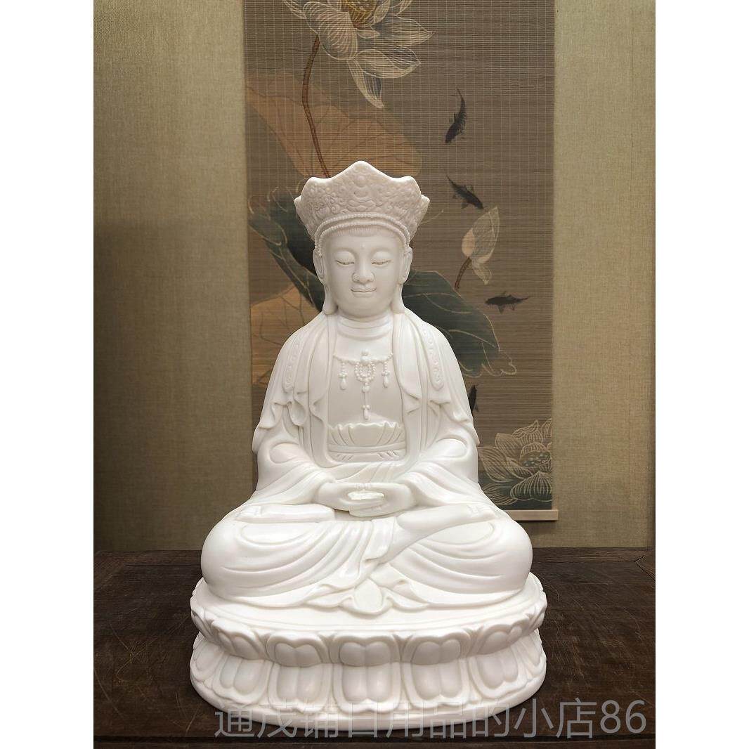 正品耀陶18阿寸杜家观工音佛像白瓷阿杜十字佛像居拜佛艺饰品
