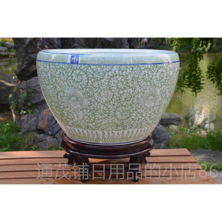 正品鱼缸水箱族德镇陶瓷鱼缸特景大号态创意花盆艺术生金鱼缸乌龟