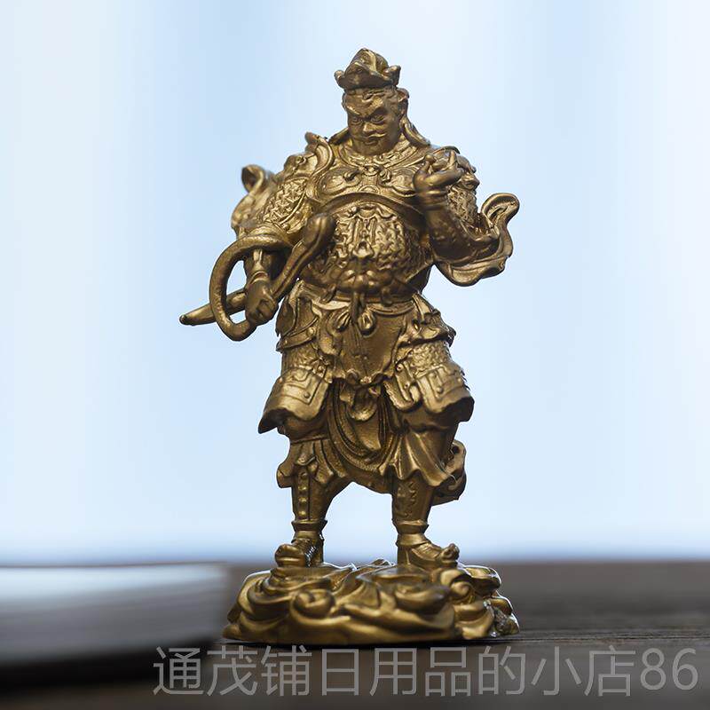 正品简修目行风调雨顺四大天王件王佛像黄铜像模型多闻天王广天摆